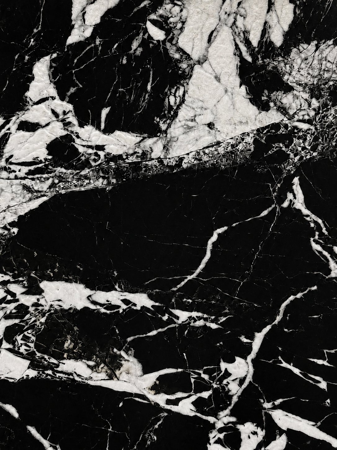 Black stone with dramatic white veining