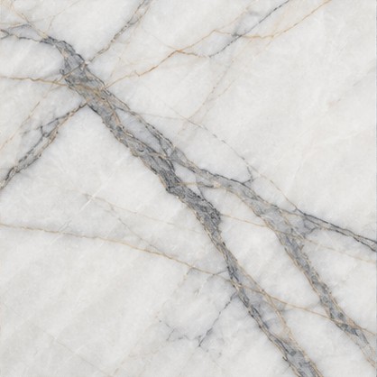 White quartzite with dramatic grey and taupe veining