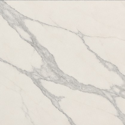 Pale ivory sintered stone with refined grey veining